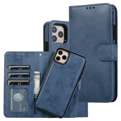 Detachable Leather Card Wallet Case Cover for iPhone Xs Max Xr 11 12 13 14 15 16 - Image 1 of 4