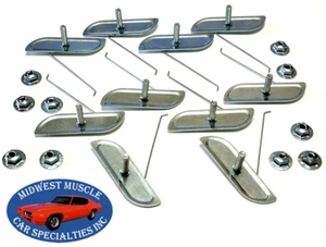 GM 1"-2-1/4" Body Fender Door Quarter Trim Moulding Molding Clips & Nuts 10pc E - Picture 1 of 6