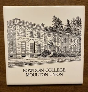 Azulejo universitario Bowdoin vintage decoración colgante de pared Moulton Union antiguo B12 - Imagen 1 de 12