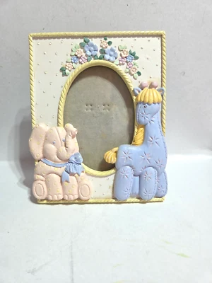 1990 Figi графика детской слон жираф картина рамка 3,5 x 5» - Изображение 1 из 4