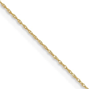 Collar de cadena de cuerda de cable cardado de oro amarillo de 14k de 0,4 mm 16" 0,29 gm - Imagen 1 de 4