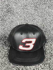 Dale Earnhardt Sr Hat #3 Snapback Black leather Nascar Vintage NWOT - Picture 1 of 6