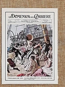 Figurina originale La Domenica del Corriere 1901 Avalon Naufragio del Lusitania - Picture 1 of 1