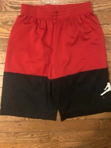 Jordan Brand Shorts Athletic Basketball Youth Size XL Red Black Baggy - Picture 1 of 5