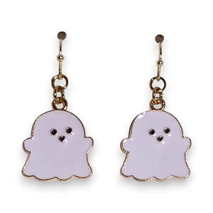 Handcrafted Ghost Dangle Earrings Cute Halloween Jewelry Spooky Fun Gift - Picture 1 of 3