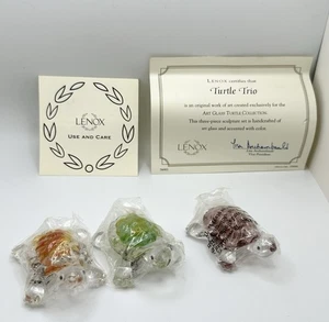 Lenox Glass "Turtle Trio" in the Original Packaging Unwrapped Certificate - Picture 1 of 7