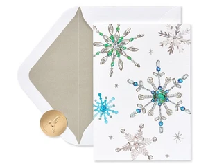 Papyrus Holiday Cards Boxed with Envelopes, Warmest Wishes, Snowflakes (14-Co... - Picture 1 of 8