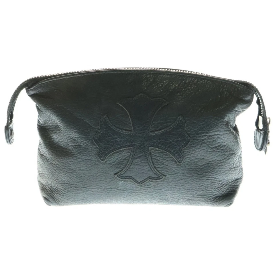 CHROME HEARTS INSANITY CH PLS Plus Patch Leather Pouch Black Used 787cad30c70f7b - Image 1 of 4