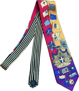 Gianni Versace Seidenkrawatte Herren Krawatten Schlips Vintage Seide 80s Maritim - Bild 1 von 4