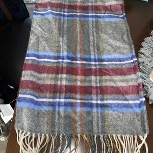 Sciarpa CHELSEY BY JOSEPH 100% CASHMERE INVERNALE PLAID 72" FRANGIA NUOVA - Foto 1 di 6