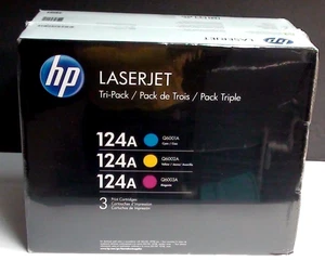 HP 124A Original LASERJET Tonerkartusche Cyan/Magenta/Gelb Toner 3er Set NEU - Bild 1 von 4