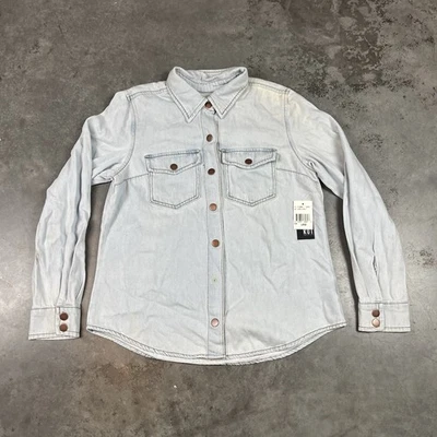 Kut From The Kloth Denim Jacket Womens Large Blue Flaws Stretch NWT  - Image 1 of 4