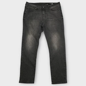 WXYZ Nomad Jeans Mens 34x30 (34x29) Black Wash Slim Whiskers Stretch Moto Grunge - Picture 1 of 12