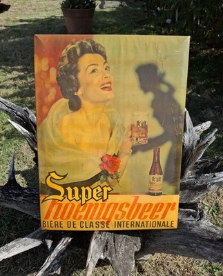 GRANDE PLAQUE TOLE GLACOÏDE BIERE SUPER KOENIGSBEER PUB BISTROT PIN UP - Photo 1/4