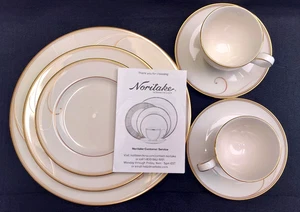 (Two) - 5 Piece Place Settings of Noritake GOLDEN WAVE #9316  New with Tags/Box - Picture 1 of 20