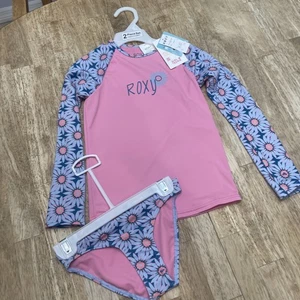 Roxy auffällige Blumen Lycra Schwimmen Set Mädchen Größe 6 Langarm Neu mit Etikett kostenloser Versand - Bild 1 von 24