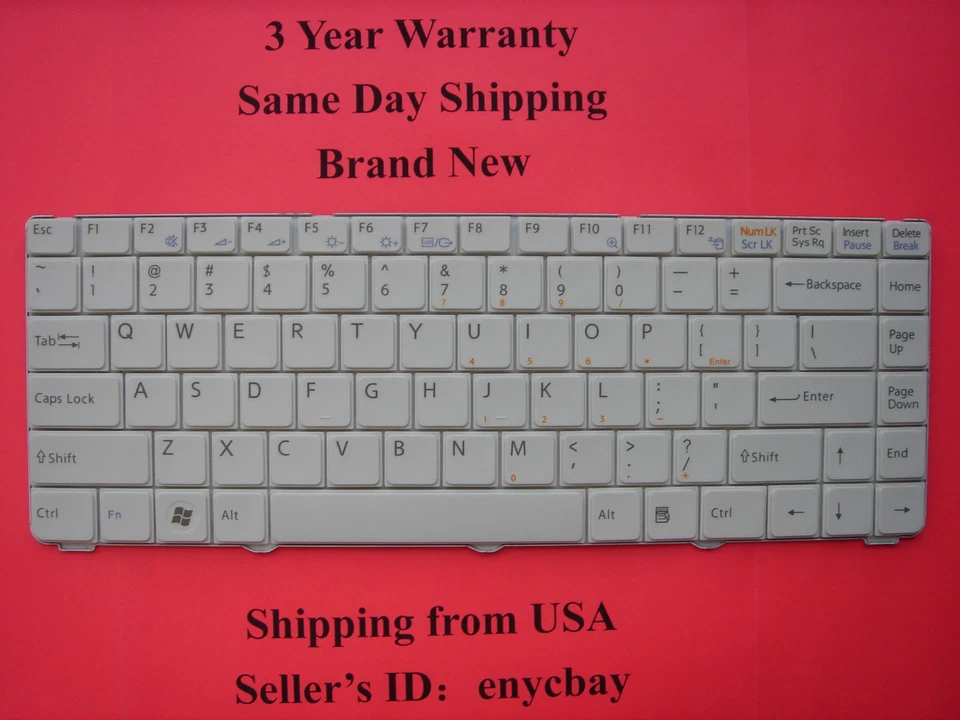 NUEVO TECLADO PORTÁTIL SONY VAIO PCG-7153L PCG-7154L PCG-7161L PCG-7162L BLANCO EE. UU. Foto 1 de 1