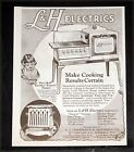 1926 Old Magazine Print Ad, L&h Electric Ranges & Appliances, Results Certain! photo