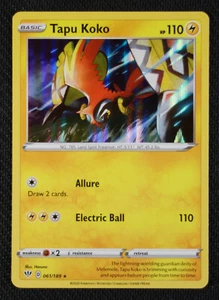 Tarjeta Pokémon Tapu Koko 061/189 Holo Rara Oscuridad En Llama Casi Nueva/Muy Nueva - Imagen 1 de 1