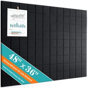 Large Cork Board, 12 Pack Felt Wall Tiles with Safe Removable Adhesive-NEW-C - Picture 1 of 3