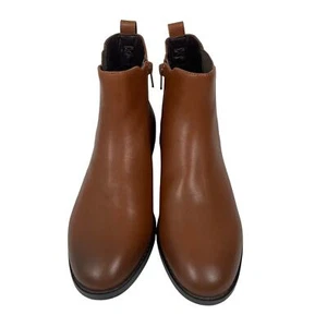 Land's End Brown Leather Flat Boots - Women’s Size 8 - Picture 1 of 8