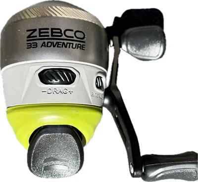 ZEBCO 33 ADVENTURE Spincast Reel 4.1:1 Gear Ratio 10 lb test line - Yellow
