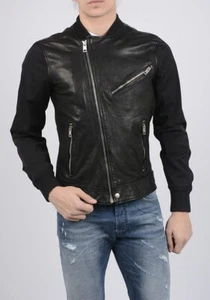 Neu Diesel L-TOMBSTONE Lederjacke schwarz LARGE SLIM 100% Lammfell Leder - Bild 1 von 12