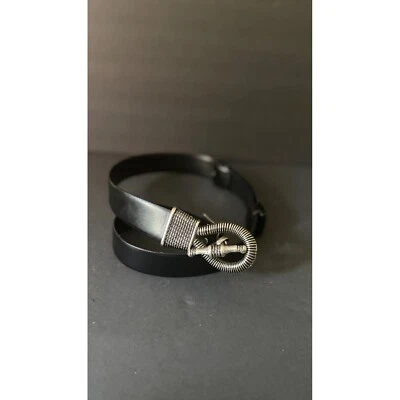 Cinturón de Cuero Negro Cipriani Detalle de Hebilla Único Cinturón de Moda M/L Foto 1 de 4