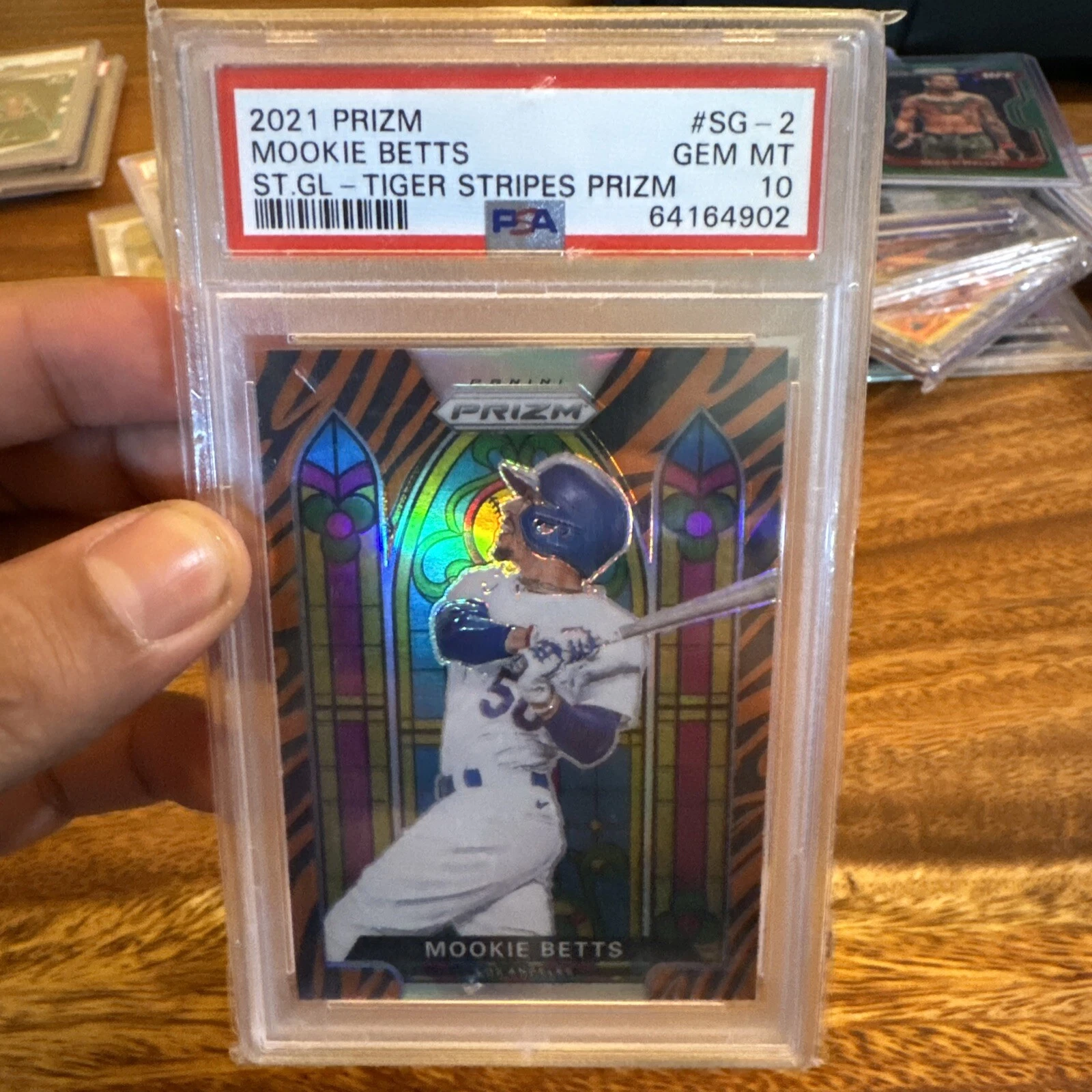 2021 prizm mookie betts stained glass Tiger Stripes