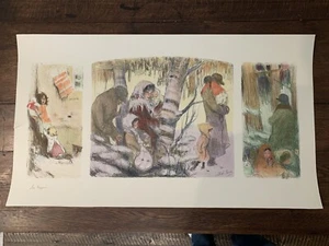 Litografía a color Abel Pann “Les Traques” firmada en placa Primera Guerra Mundial 1916 papel tejido - Imagen 1 de 12