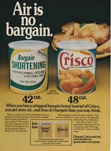 Crisco Shortening Vintage 1982 Print Ad Page Fried Chicken Air is No Bargain - Picture 1 of 4