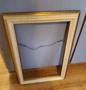 VTG GOLD/BRONZE CREAM Wood Frame~22"x15"~Fits 18.5"x11"! - Picture 1 of 5