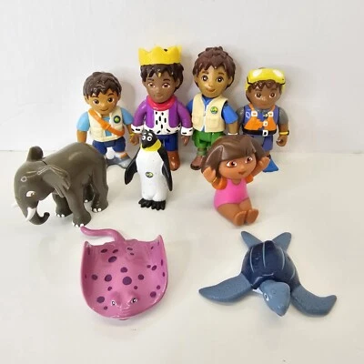 Dora The Explorer Diego Rescue Safari Mixed Lot Of 9 Figures.  - Image 1 of 4