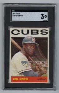 1964 Topps baseball card #29 Lou Brock Chicago Cubs graded SGC 3 - Picture 1 of 2