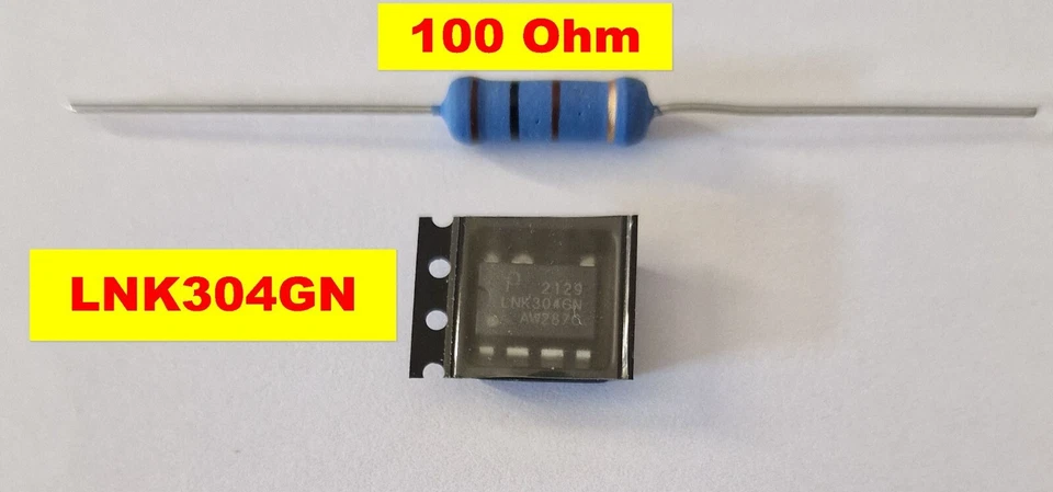 LNK304GN + Widerstand 100 Ohm 3 Watt- Reparaturset  Whirlpool, Bauknecht, AEG++ - Bild 1 von 2