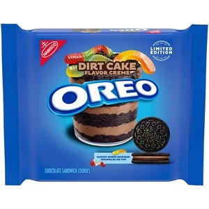 NEW OREO Dirt Cake Creme Flavor Gummy Worm Sandwich Cookies, LIMITED EDITION - Picture 1 of 5