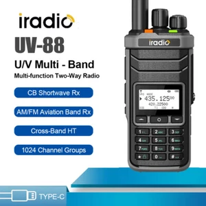 Iradio UV88 Two Way Radio Waterproof USB Type C 18-620Mhz HF FM AM CW Receiver - Zdjęcie 1 z 12