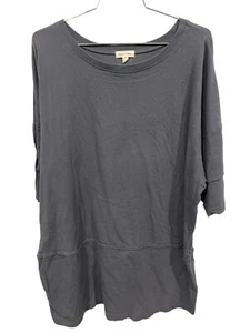 Silence + Noise 3/4 Sleeve Pullover To Womens M Oversized Gray Cotton Relaxed - Picture 1 of 6