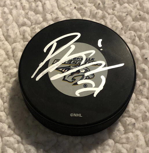 PATRIC HORNQVIST SIGNED NASHVILLE PREDATORS LOGO PUCK W/ COA!! FLORIDA PANTHERS! - Image 1 of 1
