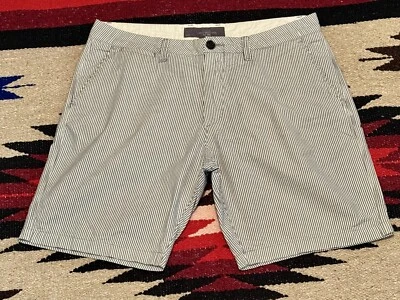 H&M L.o.g.g Pantalones Cortos Seersucker Rayas Hombre 36 Foto 1 de 4