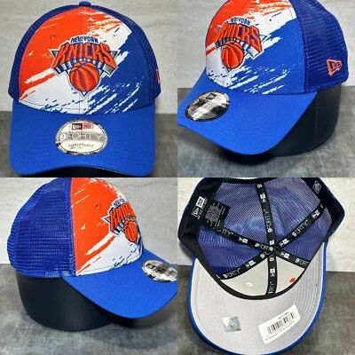 New York Knicks Hat New Era 9Forty Adjustable "Marble" Strapback Cap Blue H67 - Image 1 of 4