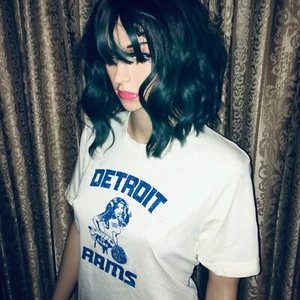 VINTAGE MADE IN DETROIT Women's SEXY T-Shirt Girls Clubwear Party RAMS CHEERLEAD - Picture 1 of 11