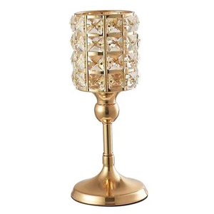 Crystal Iron Wedding Holder Church Offices Decor Candlestick - H 26cm - Picture 1 of 12