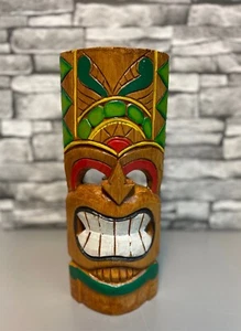 Wall Hanging Tribal Tiki Mask - Albesia Wood - Hand Carved - Picture 1 of 3