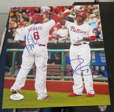 RYAN HOWARD DOMINIC BROWN PHILADELPHIA PHILLIES SIGNED AUTOGRAPHED 8X10 PHOTO - Image 1 of 2