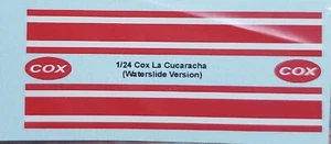 Repro 1/24 Cox La Cucuracha Waterslide Decal Set - Picture 1 of 1