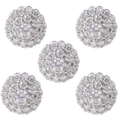 5Pcs 12mm Crystal for Rhinestone Flower Round Buttons with Metal Embellishm - Image 1 of 4