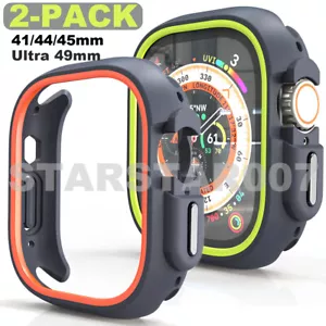 Paquete de 2 fundas para parachoques resistentes para Apple Watch Series Ultra 49 mm 8/7/6/5/4/SE - Imagen 1 de 18