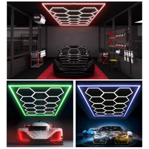 14 Hexagon LED Lamp Werkstatt Garage Wand Decken Leuchte Waben Beleuchtung Rand* - Bild 1 von 26