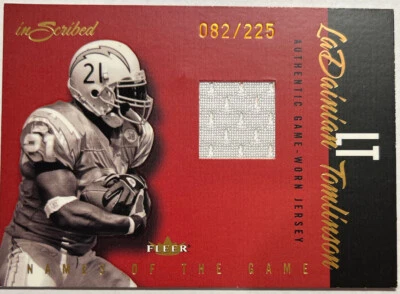 2004 Fleer Inscribed LaDanian Tomlinson 82/225 Jersey Player Worn Used Relic - Image 1 of 2